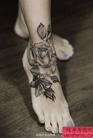 instep kreativ rose tatuering tatuering