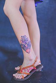 personal diamond cat queen ankle tattoo picture