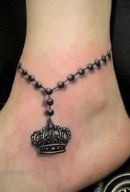 Meedercher Féiss Moud Popular Anklet Crown Tattoo Bild