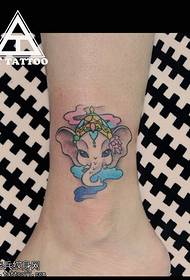 female ankle color tattoo picture Provided by tattoo