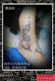 girl A beautiful totem vine tattoo pattern popular at the ankle