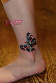 цветна снимка пеперуда глезен мода татуировка снимка
