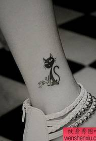ankle cat tattoo pattern