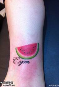 color ankle watermelon tattoo pattern
