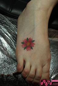 beautiful cherry instep tattoo picture