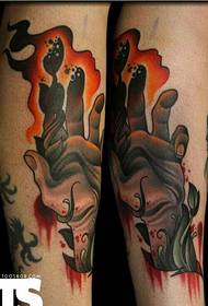 indywidualność stóp płomień ręka tatuaż wzór obrazu