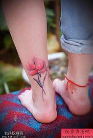 woman's ankle poppies tattoo picture