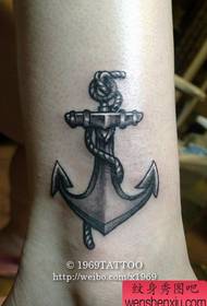 small fresh foot anchor tattoo work