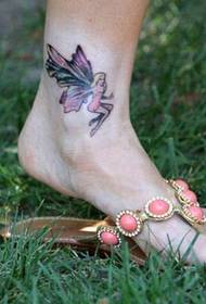 美女脚踝纹身图案,小天使纹身图案图片