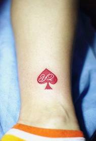 Poker card red peach tattoo pattern picture