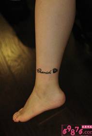 diamond English small fresh ankle tattoo picture