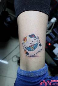 cute mazā laimīgā kaķa potītes tetovējuma attēls
