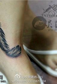 ankle feather tattoo pattern
