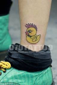 small fresh feet colored duck tattoo works