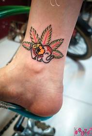 Ma Ye elephant small fresh ankle tattoo picture