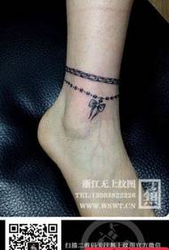 girl ankle popular bow anklet tattoo pattern