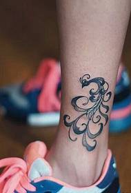 female ankle beautiful totem phoenix tattoo pattern picture