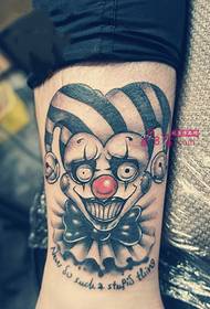 Evil clown ankle tattoo picture