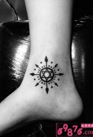 alternative compass ankle tattoo picture