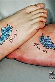color wings couple tattoo