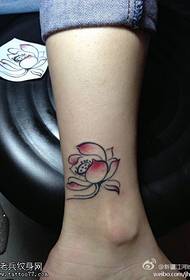 ankle color ink lotus Tattoo pattern