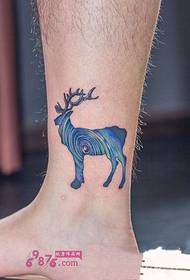 fantasy starry sky elk ankle tattoo picture