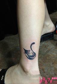 sexy cat ankle small fresh tattoo picture