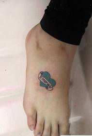 voet blou liefde tatoeëerpatroon prentjie
