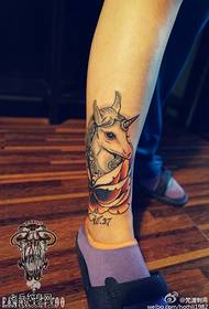 ankle color unicorn rose tattoo pattern