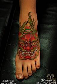 tatoo-figuurstaaf staafkleur Tang-leeu-tatoeëringswerk