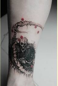 personality fashion ankle black gray death tattoo picture picture