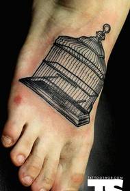 Fuß kreative Birdcage Tattoo Arbeit
