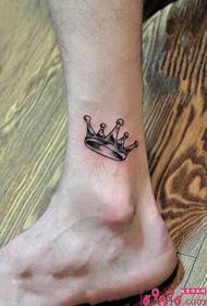 Fresh little crown instep tattoo picture