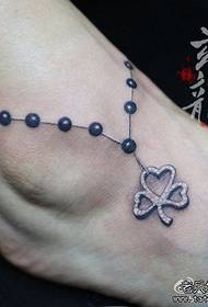 girls ankles small and exquisite clover anklet tattoo pattern