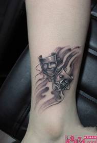 gambar topeng cloud ankle tattoo