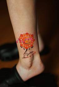 cute and charming little sun flower tattoo picture
