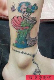 woman ankle mermaid anklet tattoo works