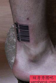 male foot barcode tattoo pattern