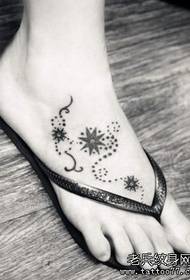 girl's instep star tattoo pattern