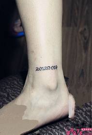 foot personality digital tattoo picture  49372 - Instep creative English letters tattoo pictures