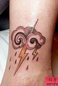 Foot Cloud Lightning Tattoo Pattern