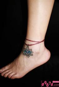 Creative skull small anklet tattoo picture