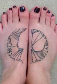 時尚進化樹腳紋身圖片