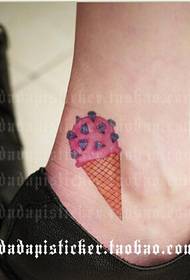 fashioned ankle-looking cartoon ice cream tattoo pattern picture