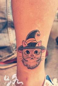 Tatuaże z kotami z kreskówek stóp są wspólne dla tatuaży 49820 - rysunek tatuażu zalecił tatuaż z tatuażem kotwicy w kolorze stopy