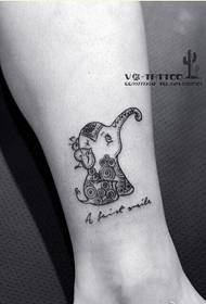 personal foot elephant tattoo pattern appreciation picture