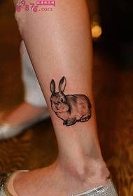 cute cute rabbit ankle tattoo picture