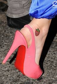 Girls feet cute strawberry tattoo picture
