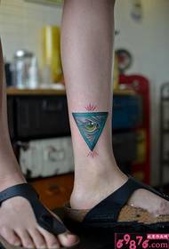 alternative triangle eye personality ankle tattoo picture