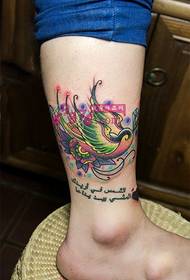 Colored Swallow Ankle Tattoo Picture
